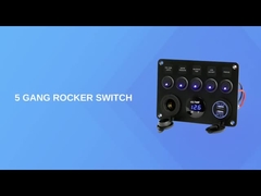 5 Gang tahan air Rocker Switch Panel dengan Dual