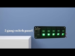 DC 12V 7 Gang Rocker Switch Panel Dengan 4.8 Amp Dual USB Charger LED