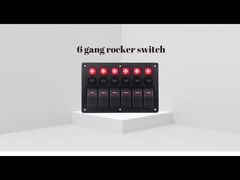 DC 12V 6 Gang Rocker Switch Panel Dengan Lampu Merah LED Untuk Perahu Mobil