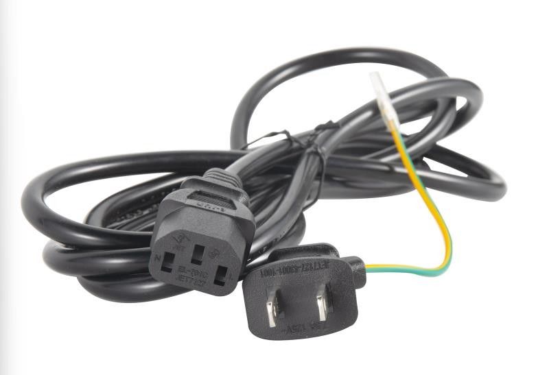 Kabel Listrik Internasional 6 kaki 125V 2 Pin Kabel Listrik Jepang