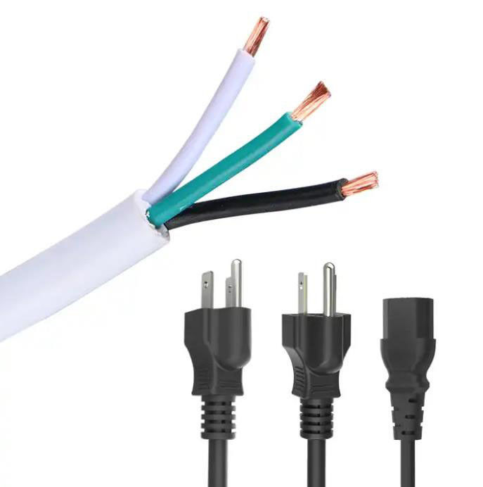 Kabel Daya AC Jepang 300V Kabel Daya Ekstensi Tiga Steker 3 Inti 18 Awg