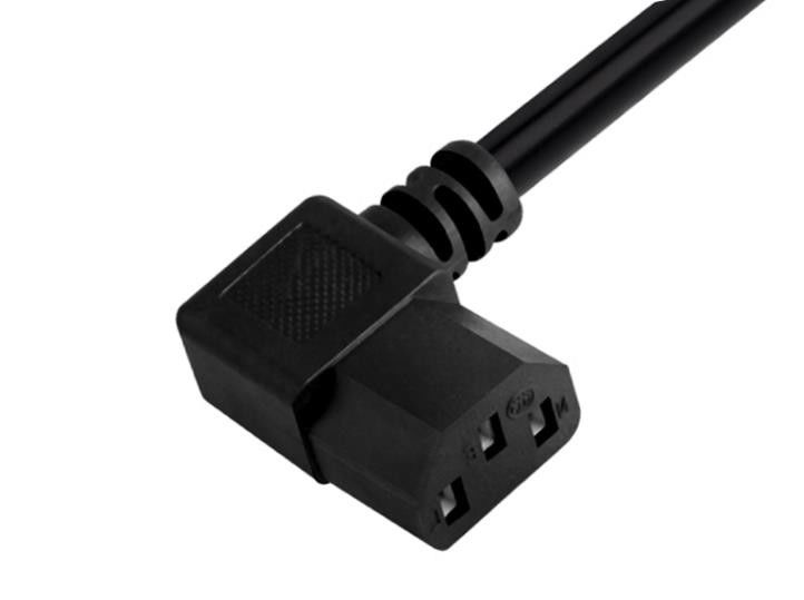 C13 Brazil Kabel Listrik AC Sudut Kanan Kabel Steker Listrik 90 Derajat
