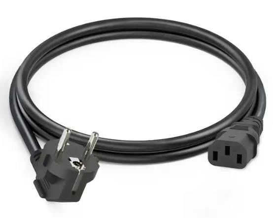 Pasang Kabel Listrik AC Eropa 250V Kabel Listrik IEC C13 Lurus Ringan