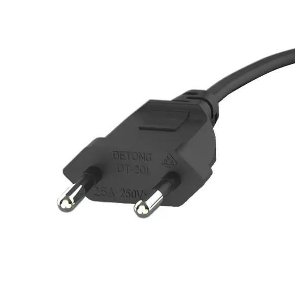 Kabel listrik AC EU yang fleksibel Kabel ekstensi listrik ringan 2 pin