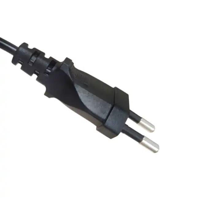 Kabel listrik AC EU yang fleksibel Kabel ekstensi listrik ringan 2 pin