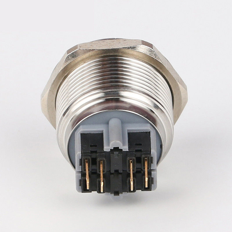 Sakelar Tombol Tekan Logam Menyala 28mm LED Tipe Cincin Bulat 500V