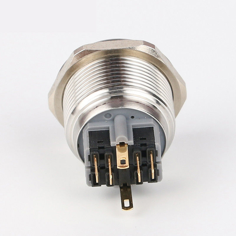 Sakelar Tombol Tekan Logam Menyala 28mm LED Tipe Cincin Bulat 500V