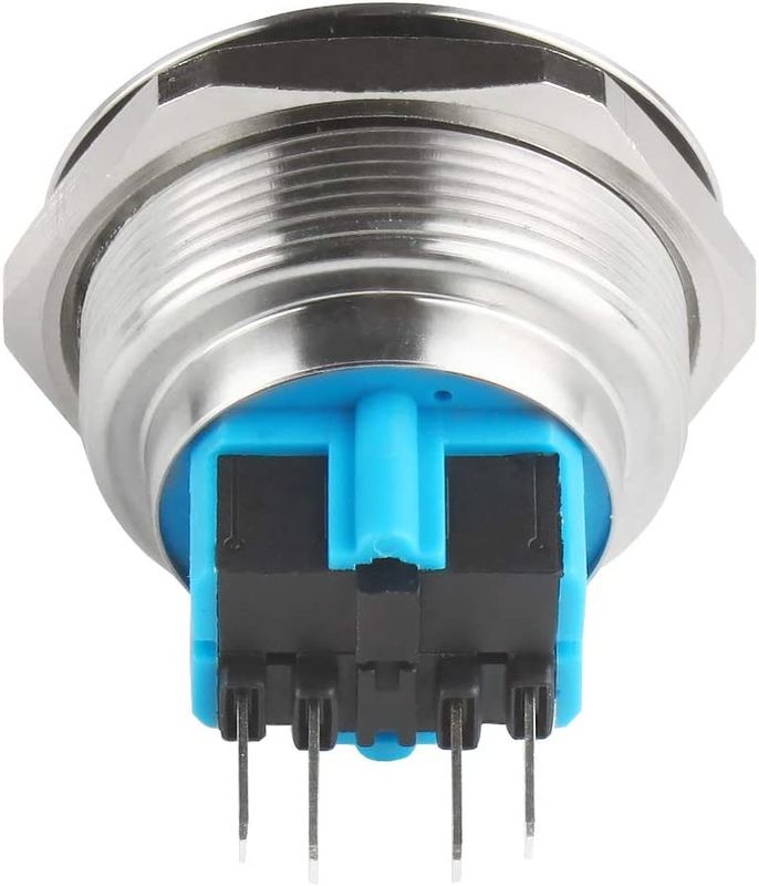 Sakelar Tombol Tekan Logam Hidup Mati LED Tipe Cincin Menyala 30mm