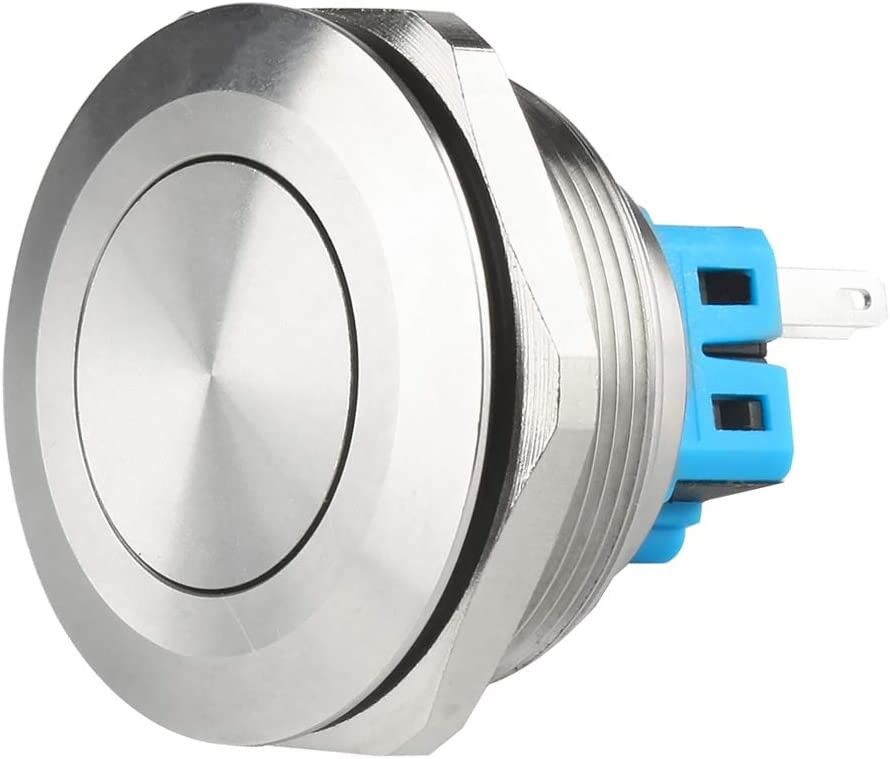 Sakelar Tombol Tekan Logam Hidup Mati LED Tipe Cincin Menyala 30mm