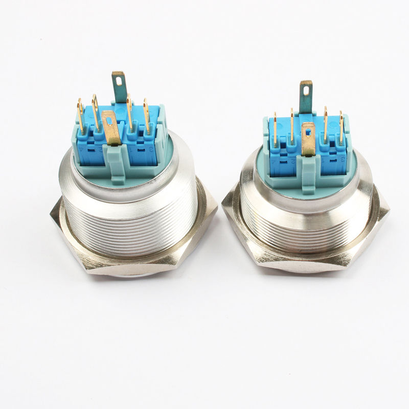 Sakelar Tombol Tekan Logam Hidup Mati LED Tipe Cincin Menyala 30mm