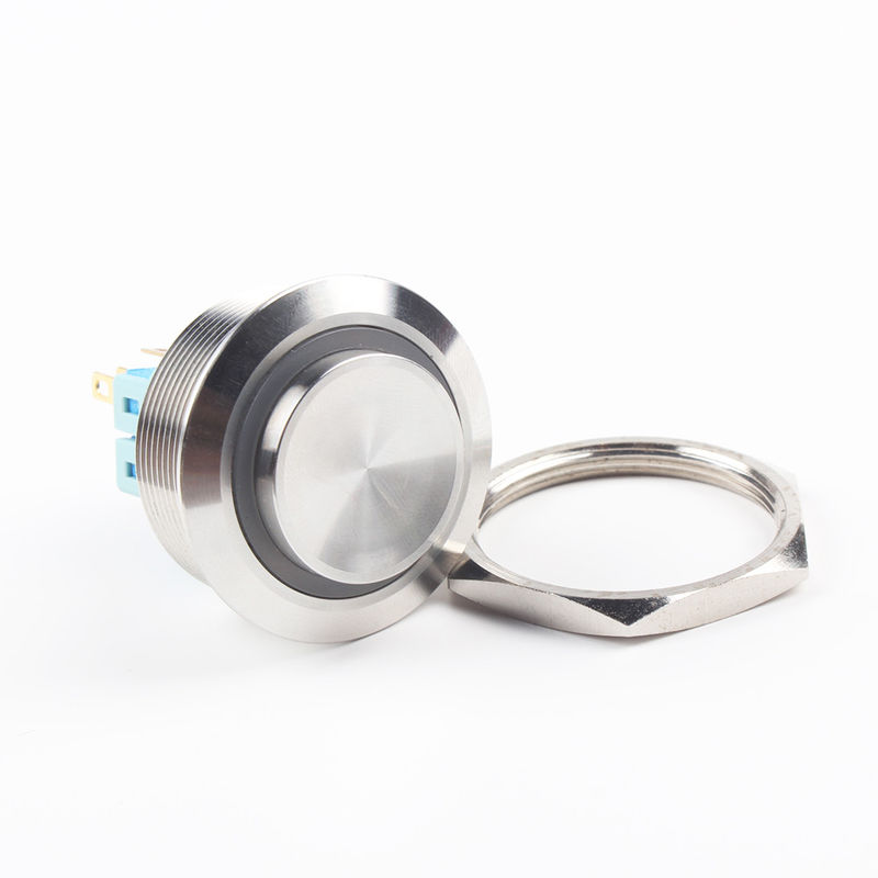 Sakelar Tombol Tekan Logam Hidup Mati LED Tipe Cincin Menyala 30mm