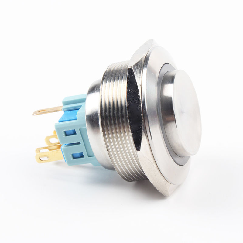 Sakelar Tombol Tekan Logam Hidup Mati LED Tipe Cincin Menyala 30mm