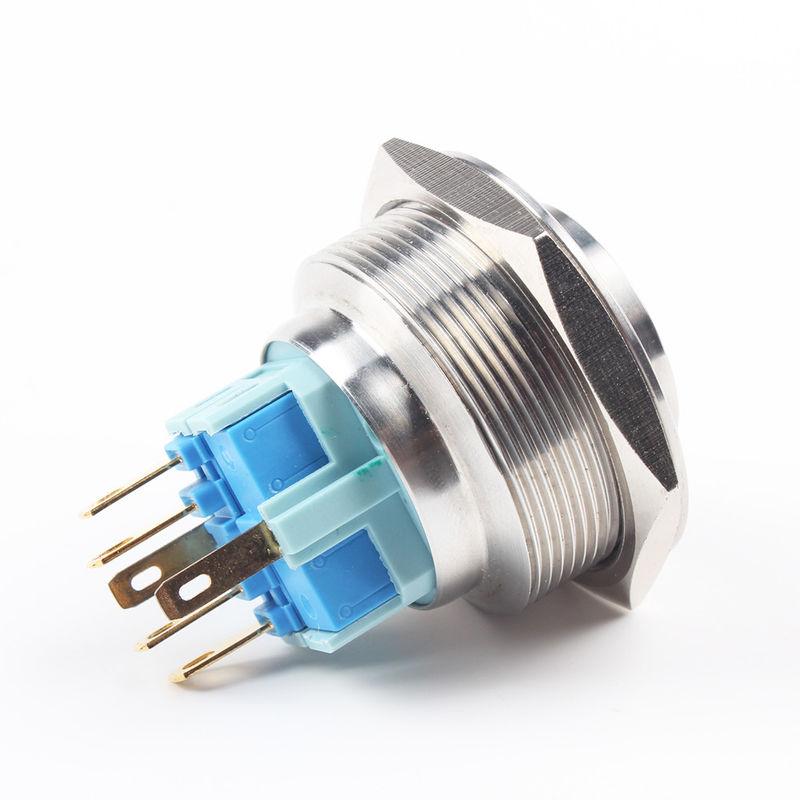 Sakelar Tombol Tekan Logam Hidup Mati LED Tipe Cincin Menyala 30mm