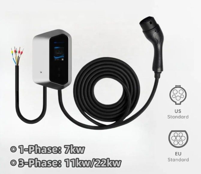 Tipe 2 AC 16A 32A Pengecas Cepat Stasiun Mobil Listrik 250-480v