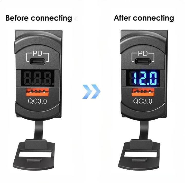 12v 24v USB Charger Rocker Switch Fast Charge Socket Waterproof Quick Dual Pd Qc3.0 Untuk Mobil Perahu