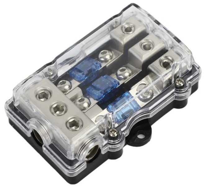 Dudukan Sekring Pisau ANL Mini Mobil 3 Arah Blok Distribusi Daya Audio Stereo Dudukan Panel Dudukan Sekring 60 Amp