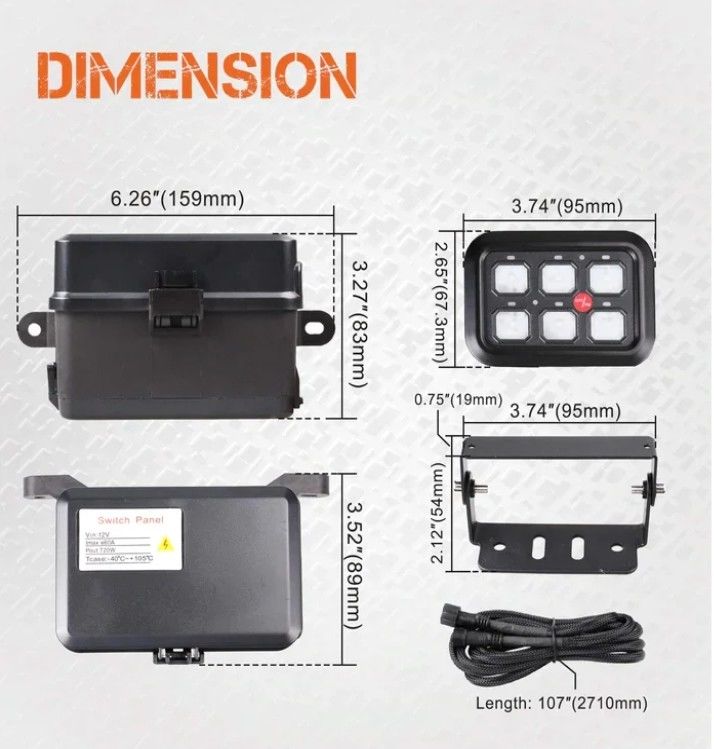 6 Gang 12V Led Switch Panel RGB Kit Otomatis Dimmable Universal Light Bar Controller Dengan APP