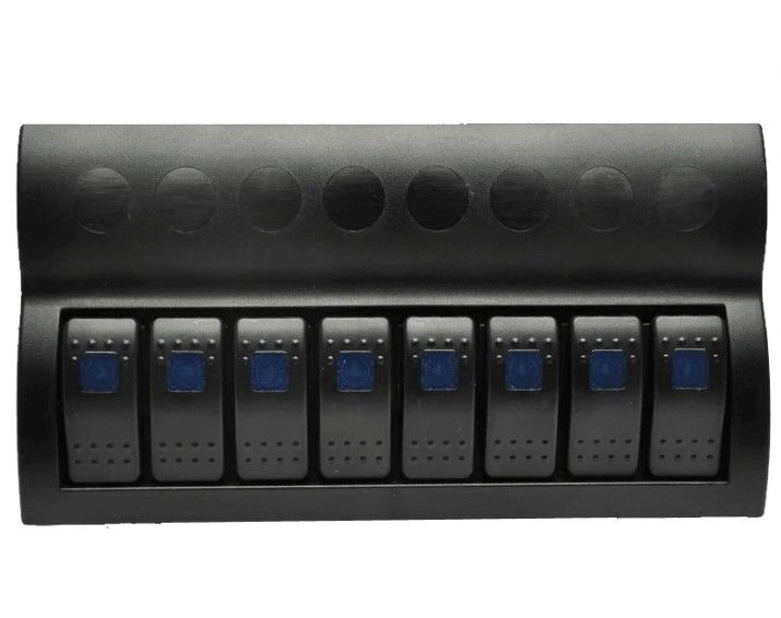 SEA BOAT SPLASSHIPROOF Switch Panel 8 GANG DENGAN LED INDIKATOR ROCKER AUTO sekring