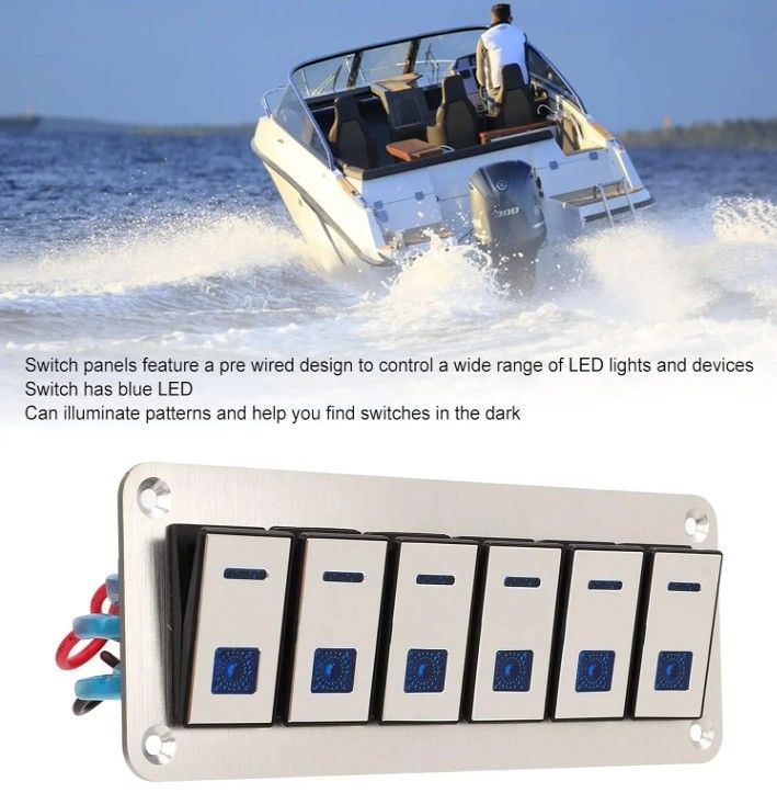 Panel Switch Toggle, Rocker Switch Panel Waterproof Universal UTV Boat Switch Rocker Bundar Kecil