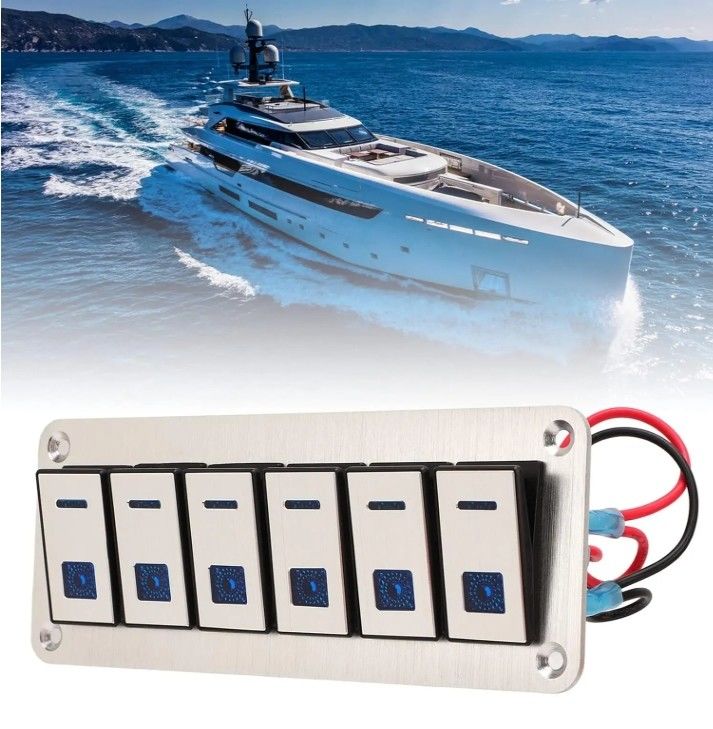 Panel Switch Toggle, Rocker Switch Panel Waterproof Universal UTV Boat Switch Rocker Bundar Kecil