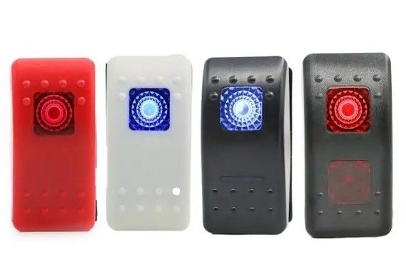 12V 24V Cahaya Biru Led Light Simbol Waterproof Laser On / Off Boat Rocker Switch Untuk Mobil Boat Marine RV
