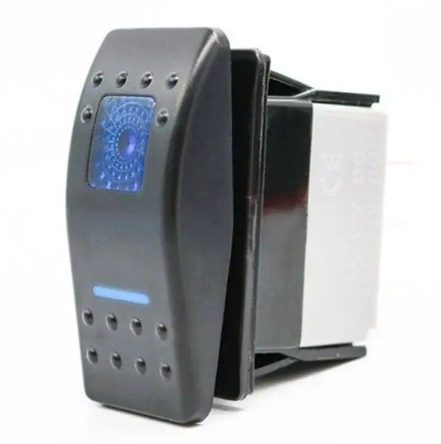 12V 24V Cahaya Biru Led Light Simbol Waterproof Laser On / Off Boat Rocker Switch Untuk Mobil Boat Marine RV