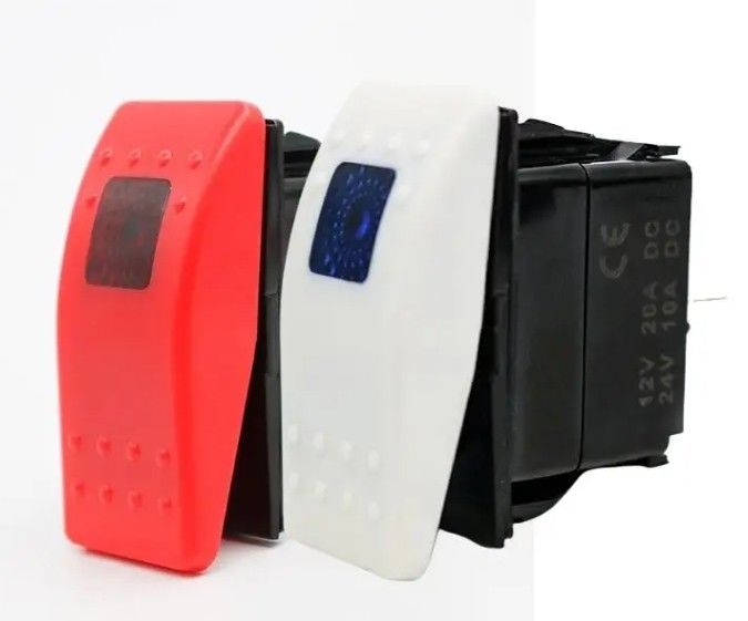 12V 24V Cahaya Biru Led Light Simbol Waterproof Laser On / Off Boat Rocker Switch Untuk Mobil Boat Marine RV