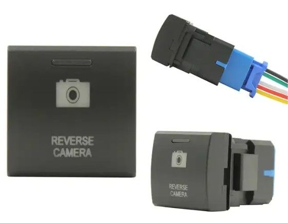 Custom Logo DC 12V 3A REVERSE CAMERA LED Push Button Switch Untuk Toyota Square Landcruiser Prado