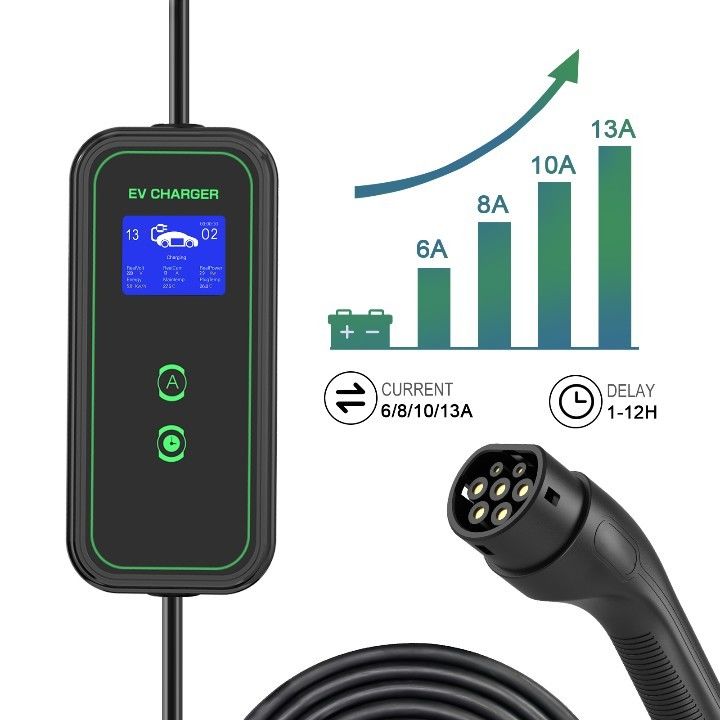 3.5KW 7KW 11KW Plug Standar Eropa Tipe2 Kabel Pengisian AC Portable Home Portable EV Charger 7KW Jacket Tpe