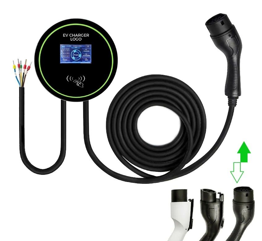 7kw 11kw 22kw AC EV Charger Tipe 2 Wallbox Cepat Kendaraan Listrik Stasiun Pengisian Mobil