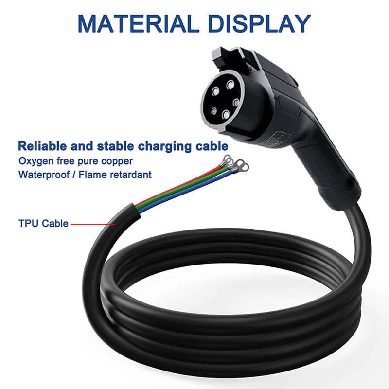 48A arus 11kw Tipe1 J1772 Kabel pengisian EV portabel Tingkat 2 J1772 Kabel pengisian mobil