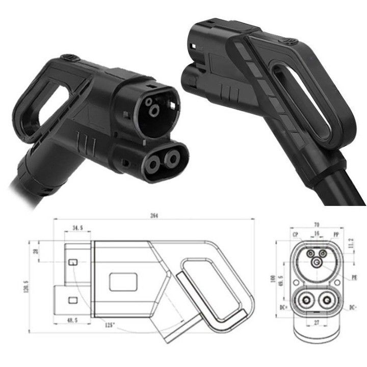 Fast Charging CCS2 Charging Gun 40A 80A DC EV Charging Cable CCS2 Plug Untuk Mobil Eropa