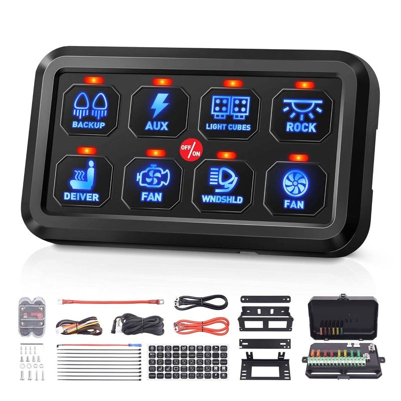 Bahan ABS 8 Gang Spod Switch Panel 600w Kombinasi Type Switch