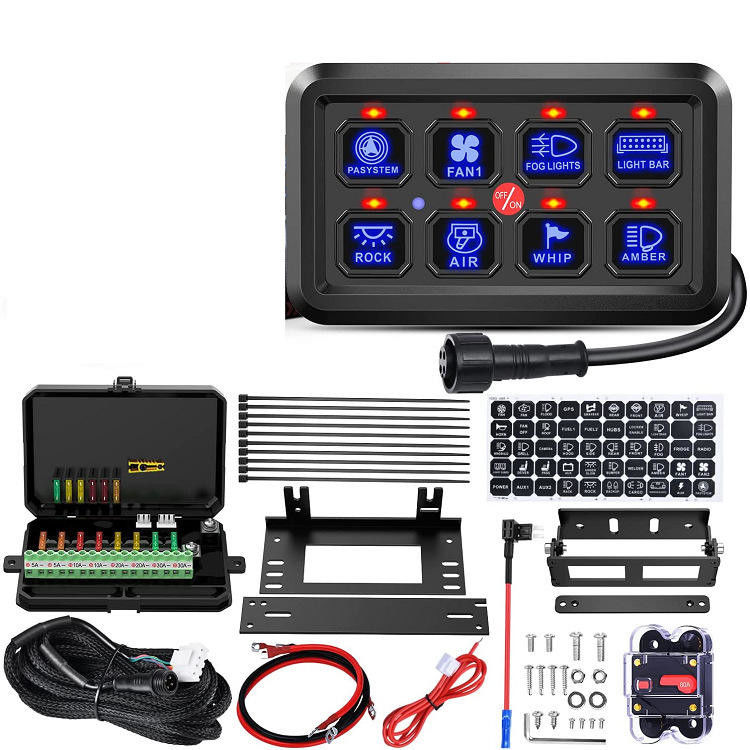 Bahan ABS 8 Gang Spod Switch Panel 600w Kombinasi Type Switch