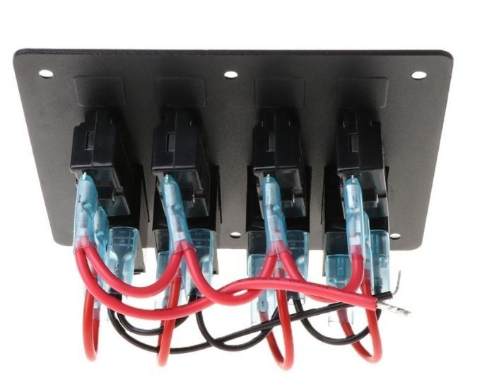 DC 12V 6 Gang Rocker Switch Panel Dengan Lampu Merah LED Untuk Perahu Mobil