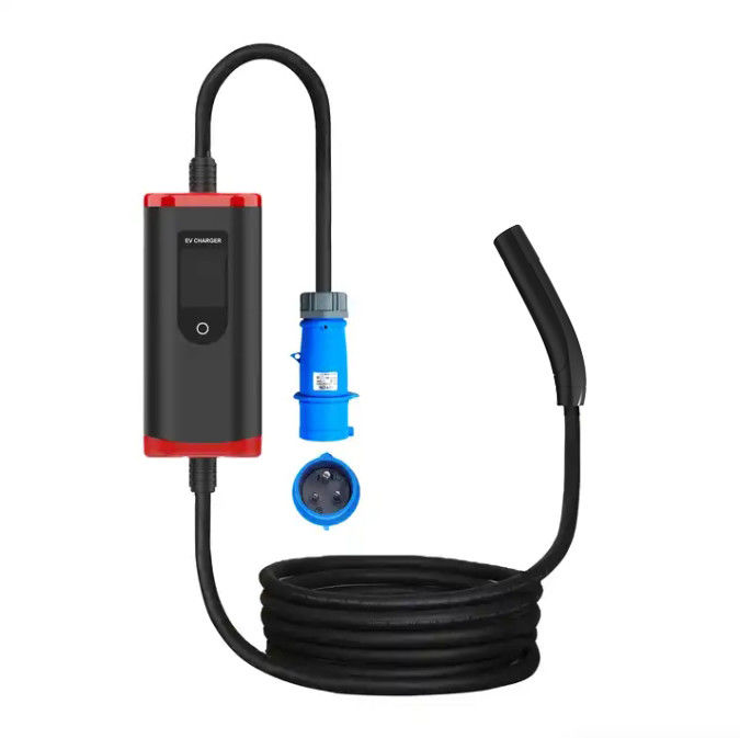 Type2 Tesla NACS 32A 7Kw Ev Charging Station Portable Ev Charger dengan layar yang dapat disesuaikan