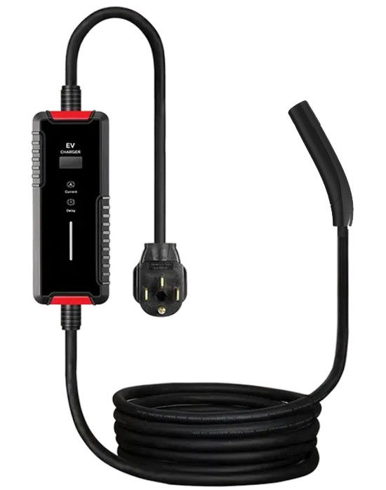 Smart Portable Tesla NACS EV Charger 240V AC 16A/32A/40A SAE J3400 Pengecas Mobil Listrik Rumah