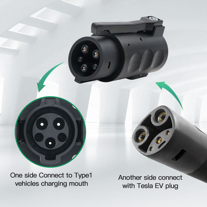 80A 240v Ac Tesla Charger Connector Ev Adapter Charger Tesla Untuk J1772 Adapter Untuk Tesla