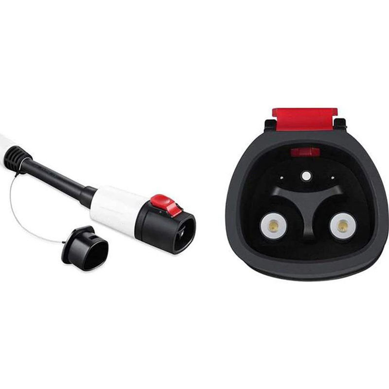 Keamanan Portable 60A 250V Tesla ke Type1 EV Charger Adapter Dengan Kabel Untuk Pengisi Daya Mobil Listrik