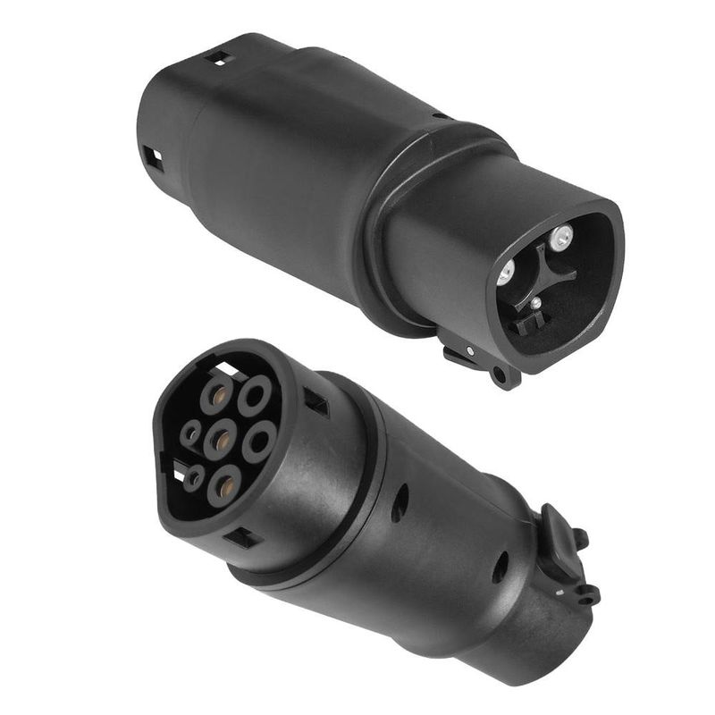 Adaptor pengisi daya Tesla To Type2 60A max Konektor 14kw Ev Plug Pengisian cepat