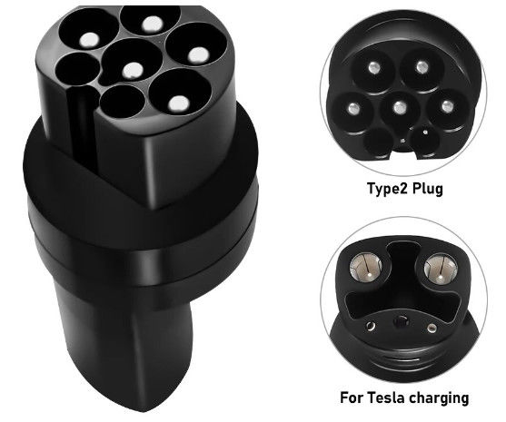 Konektor Pengisi daya EV Tipe2 Untuk Adaptor Tesla Untuk Mobil Tesla Adaptor Pengisi daya Kendaraan Listrik