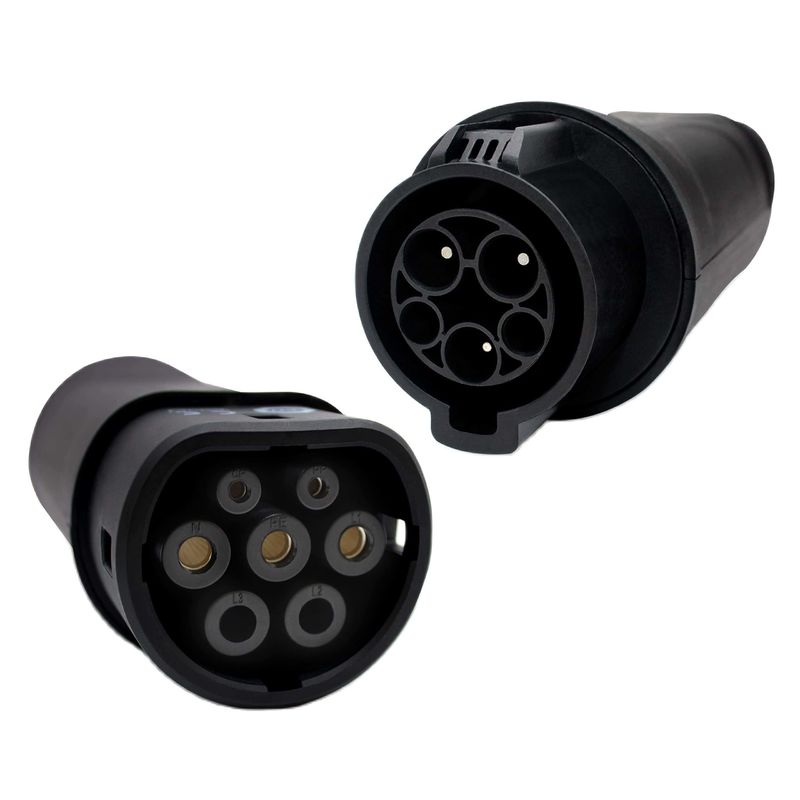 EV Adapter EV Charger SAE J1772 Tipe 1 ke IEC 62196 Tipe 2 Kompatibel dengan konektor pengisian TIPE 1