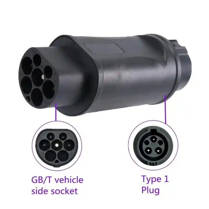 Ev Adapter Charging Pile Kendaraan Listrik J1772 32a Tipe 1 Ev Charger J1772 ke GB/T Adapter