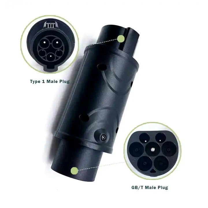 Ev Adapter Charging Pile Kendaraan Listrik J1772 32a Tipe 1 Ev Charger J1772 ke GB/T Adapter