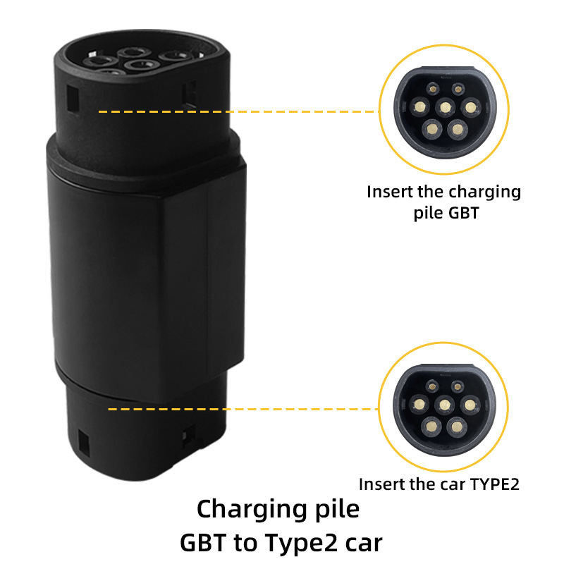 GBT Ke Tipe2 IEC 62196 EV Adapter 200A max Ev Pengisian GBT Ke Konektor Tipe2