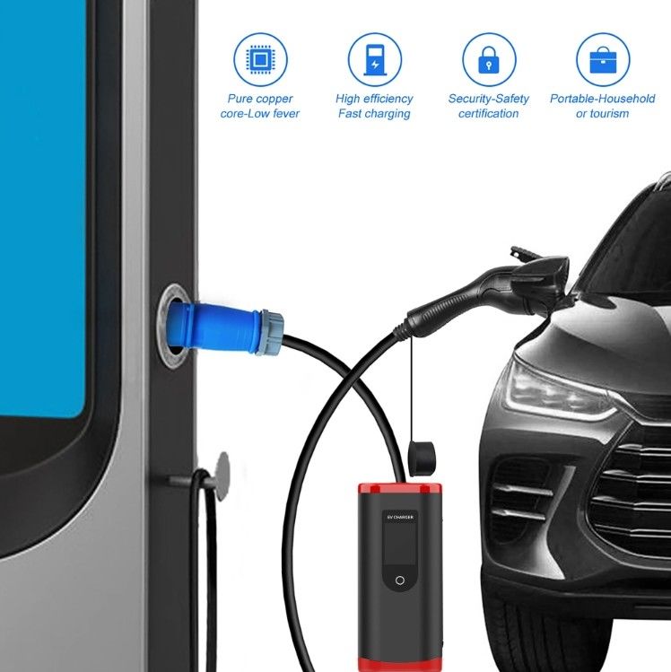 Pabrik 8a-32a Disesuaikan SAE J1772 TYPE1 Pengecas Mobil Listrik Cepat Pengecas EV Portable