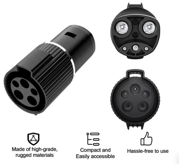 IP55 Adaptor Pengisi Daya EV Mobil Listrik Tesla Bertahan Lama Ke J1772 Type1